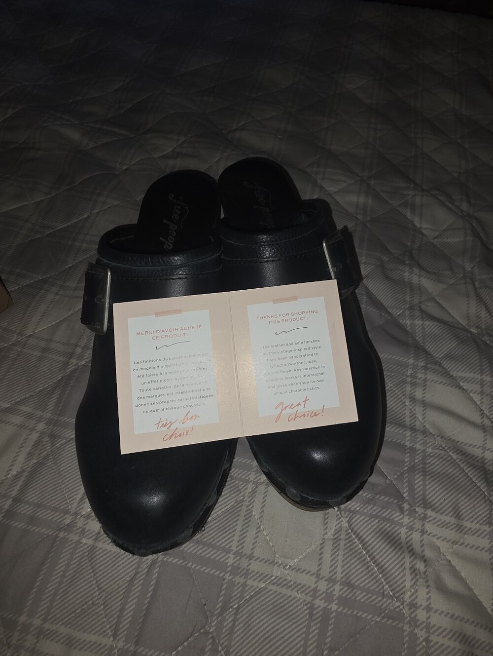 Black Buckled Clog Slides
